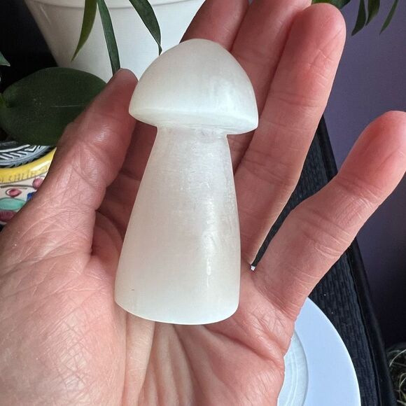 Selenite Crystal Mushroom Carving‎ - Picture 2 of 12